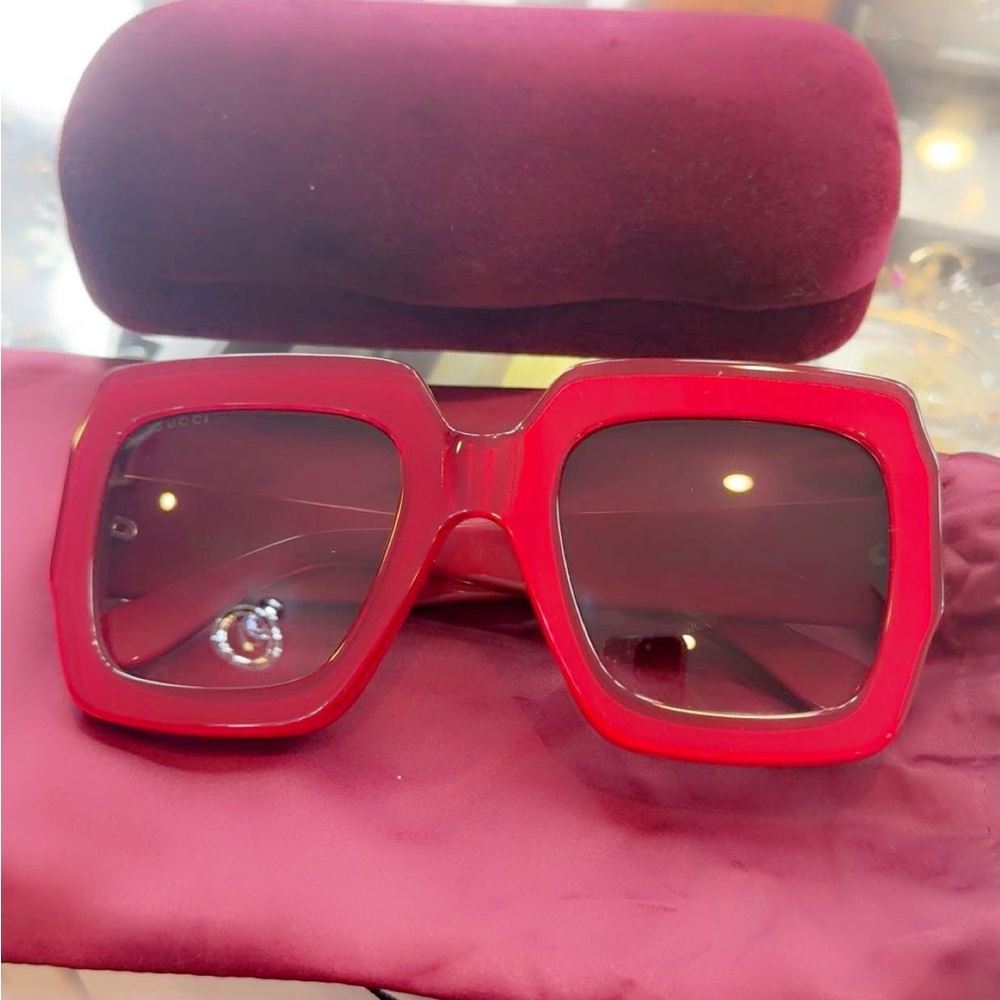 Gucci Red Square Sunglasses